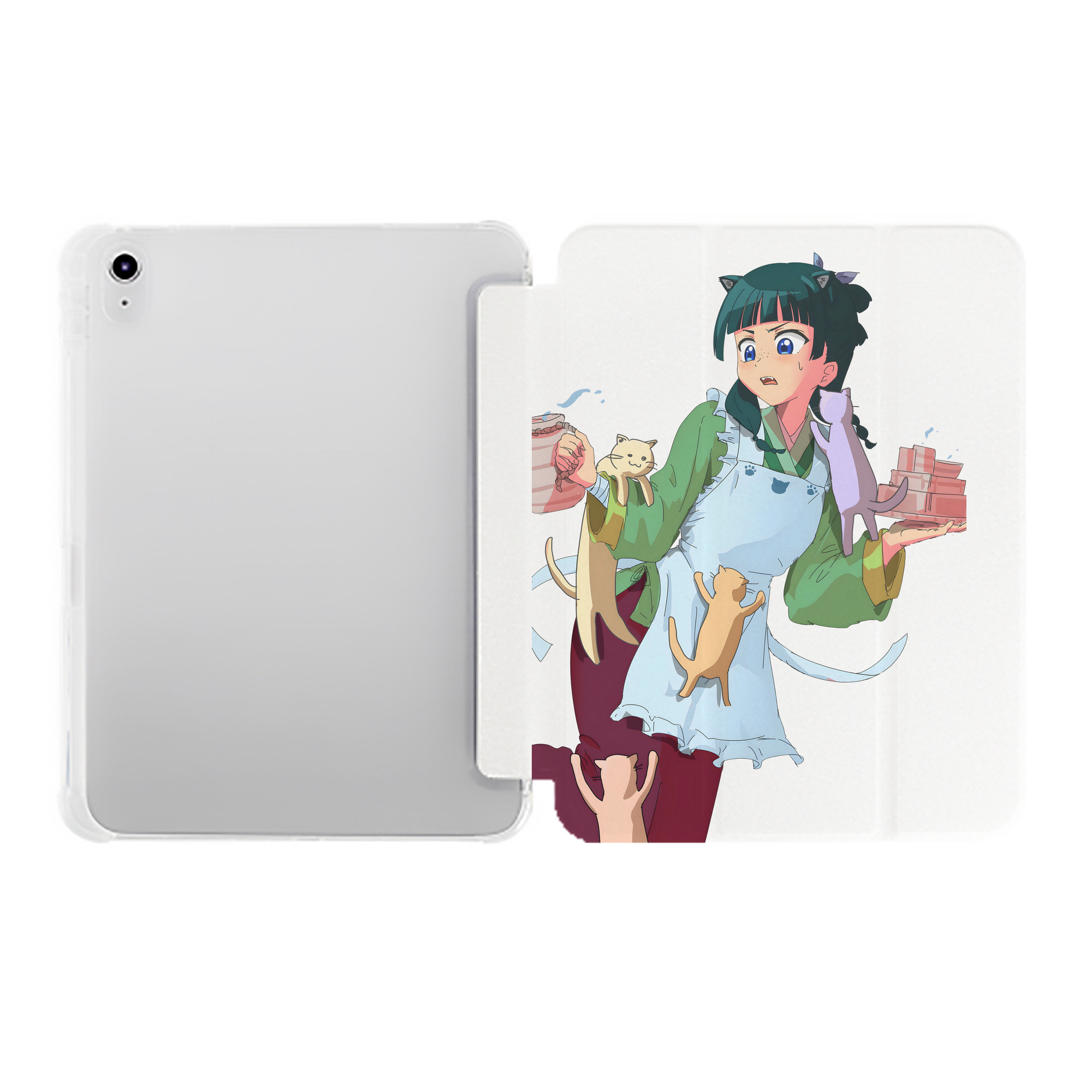 （画像用） 薬屋のひとりごと The Apothecary Diaries IPad ケース ペン収納付き 三つ折りスタンド PUレザー×シリコン 対応機種9.5/10.5/10.9インチ